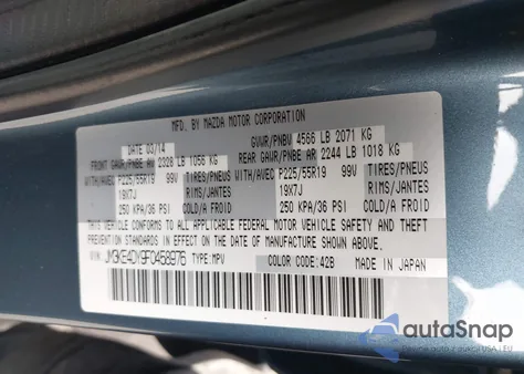 2015 Mazda Cx-5 Grand Touring z USA, uszkodzony, nr VIN JM3KE4DY9F0458976